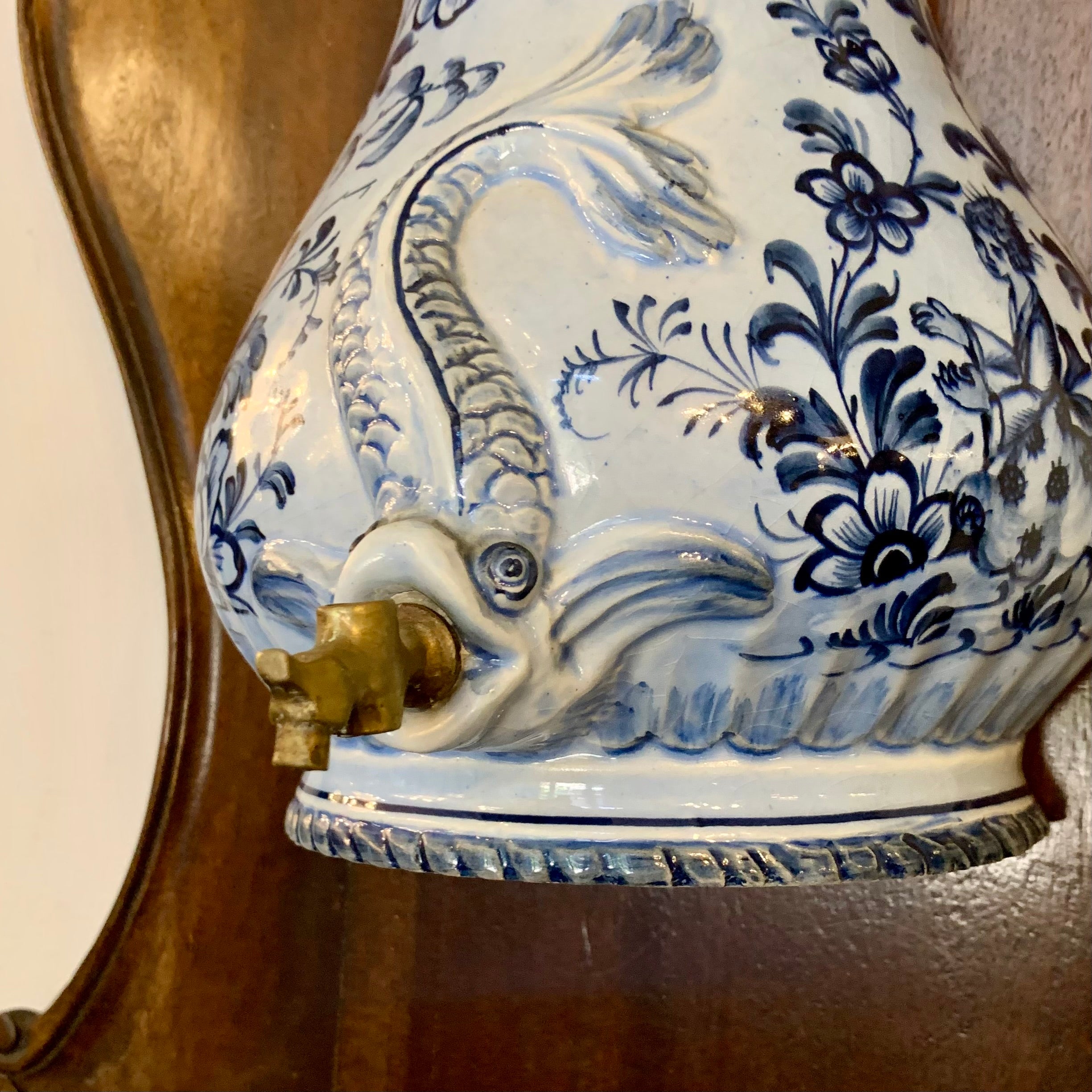 Antique Delft Porcelain Font - SOLD