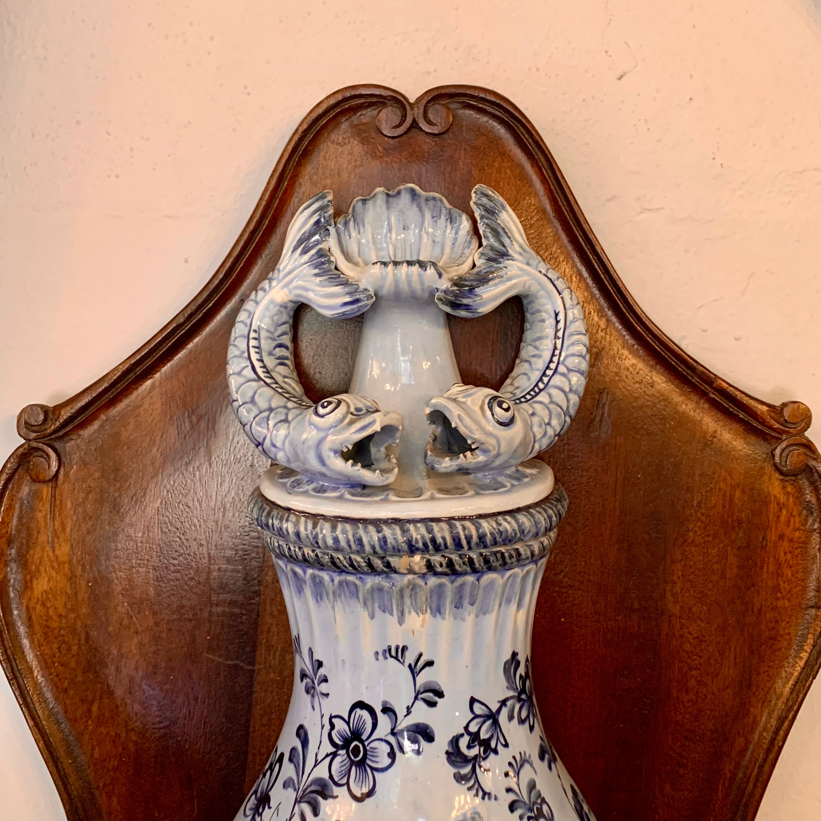 Antique Delft Porcelain Font - SOLD