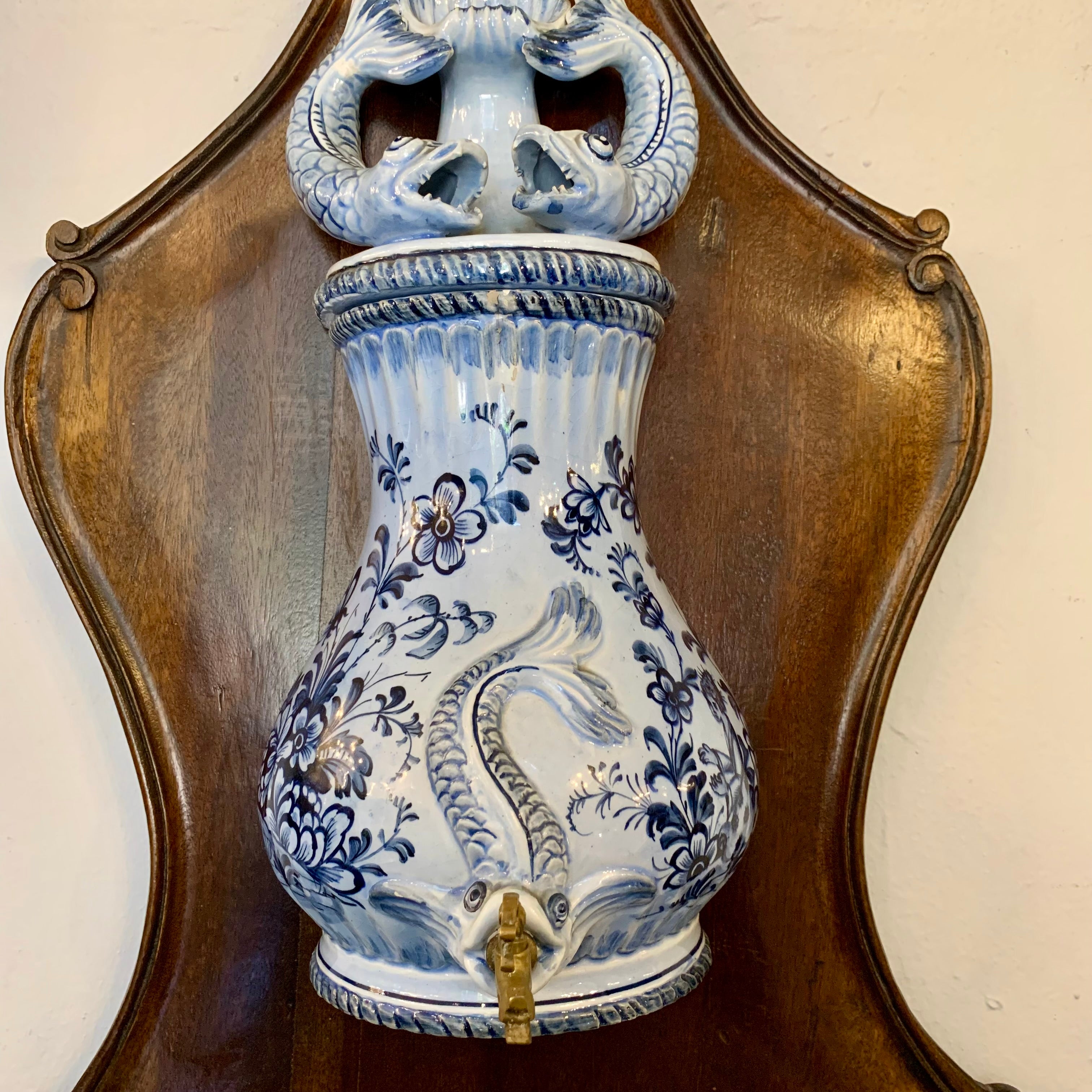 Antique Delft Porcelain Font - SOLD