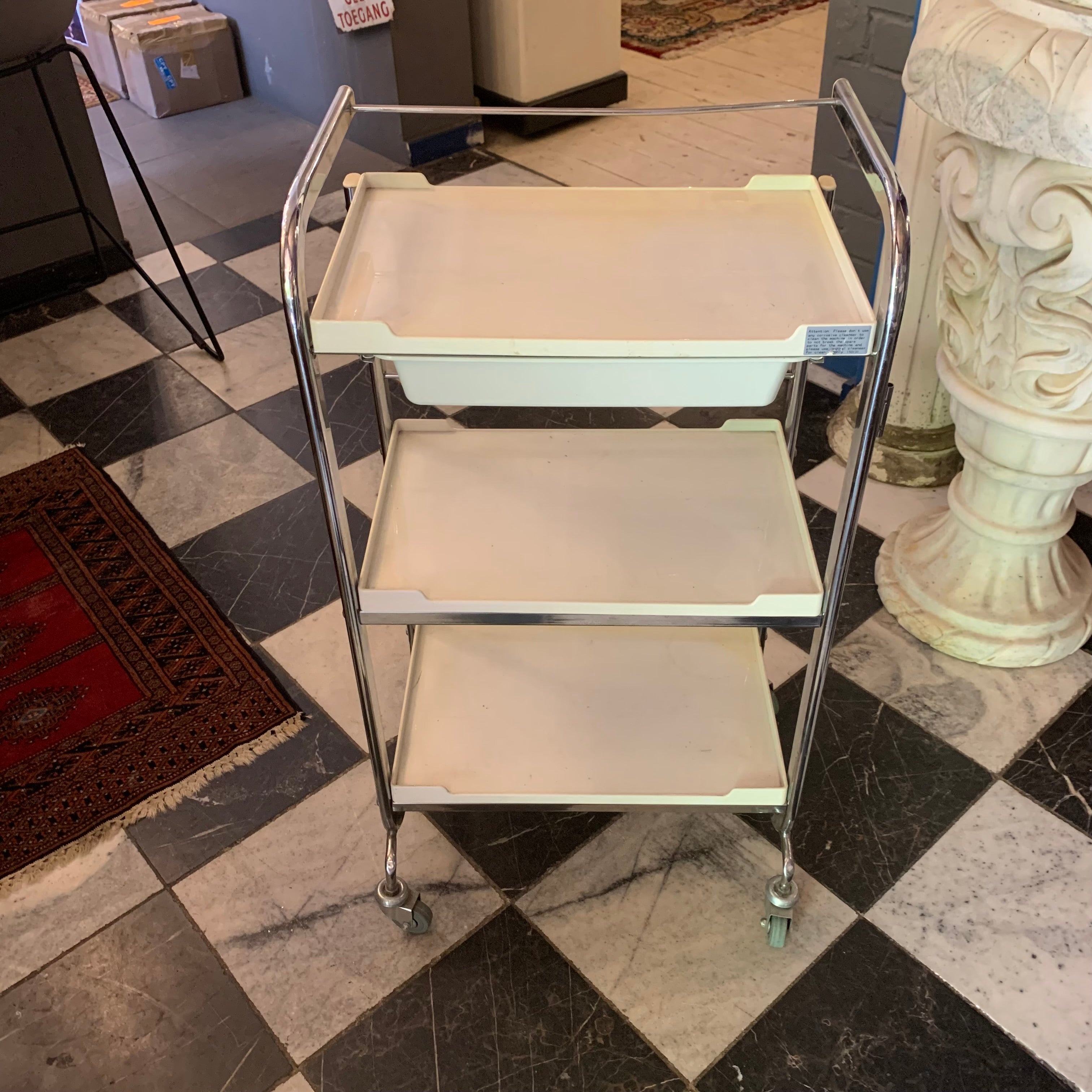 White Vintage Medical Trolley