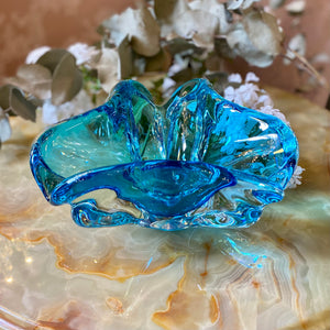 Beautiful Blue Vintage Murano Ashtray