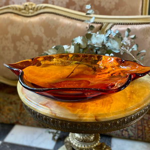 Large Burnt Orange Murano Tray