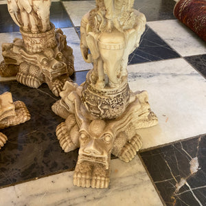 Antique Asian Style Hand Carved Pillars - SOLD