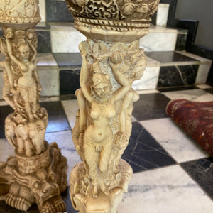 Antique Asian Style Hand Carved Pillars - SOLD