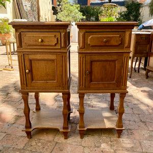 Pair of Antique Light Oak Bedside Pedestals - SOLD