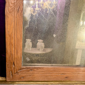 Aged Mirror in Rustic Wooden Frame
