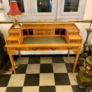 Antique English Yew Wood Carlton Desk