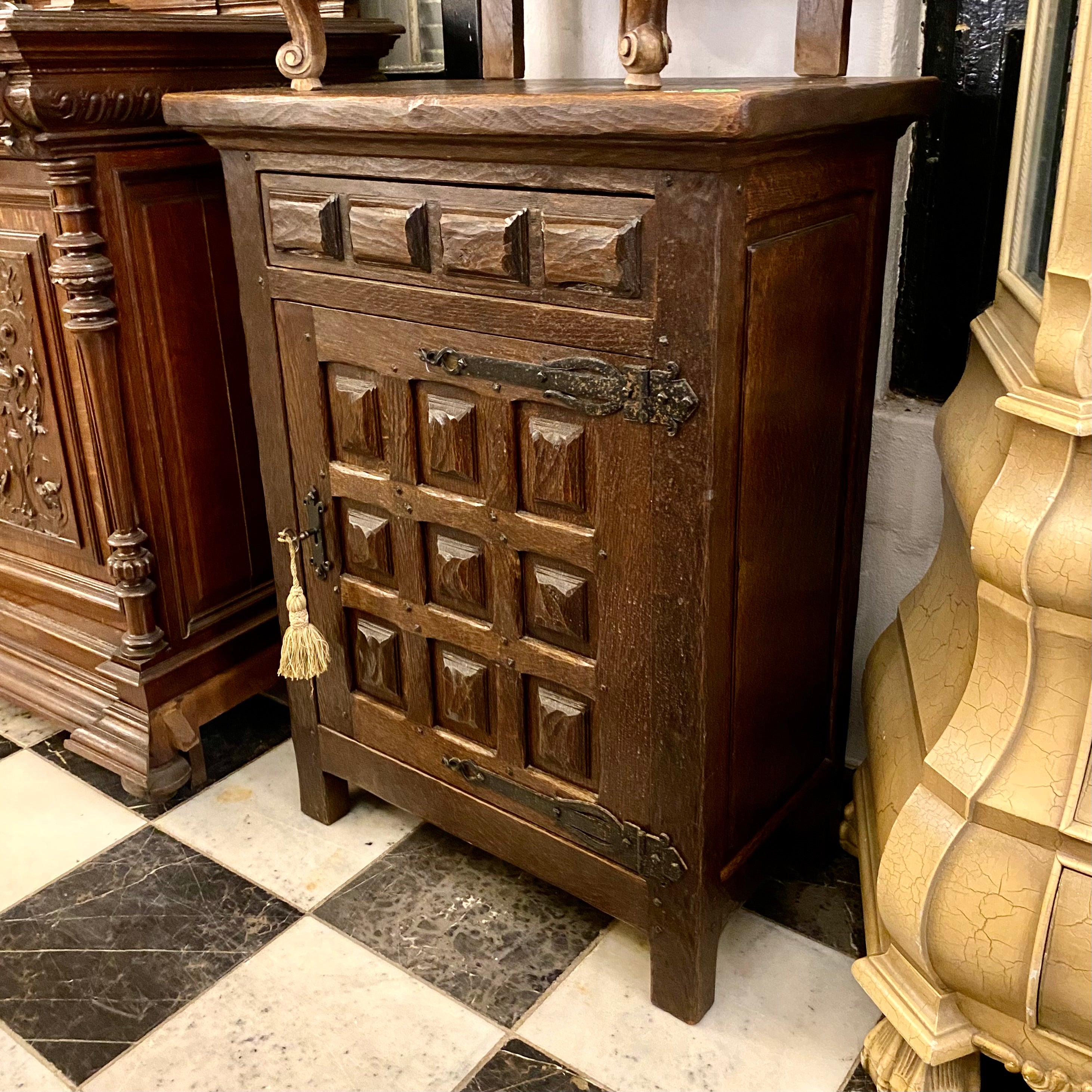 Smaller Antique Oak Spanish Cabinet