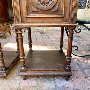 Art Nouveau Oak Bedside Pedestals with Marble Top