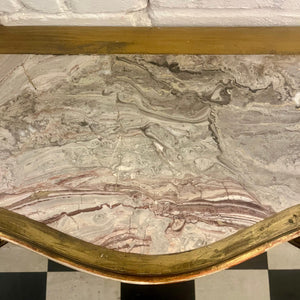 Beautiffuly Carved Gilt Console with Mottled Marble Top - SOLD