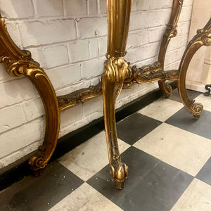 Beautiffuly Carved Gilt Console with Mottled Marble Top - SOLD
