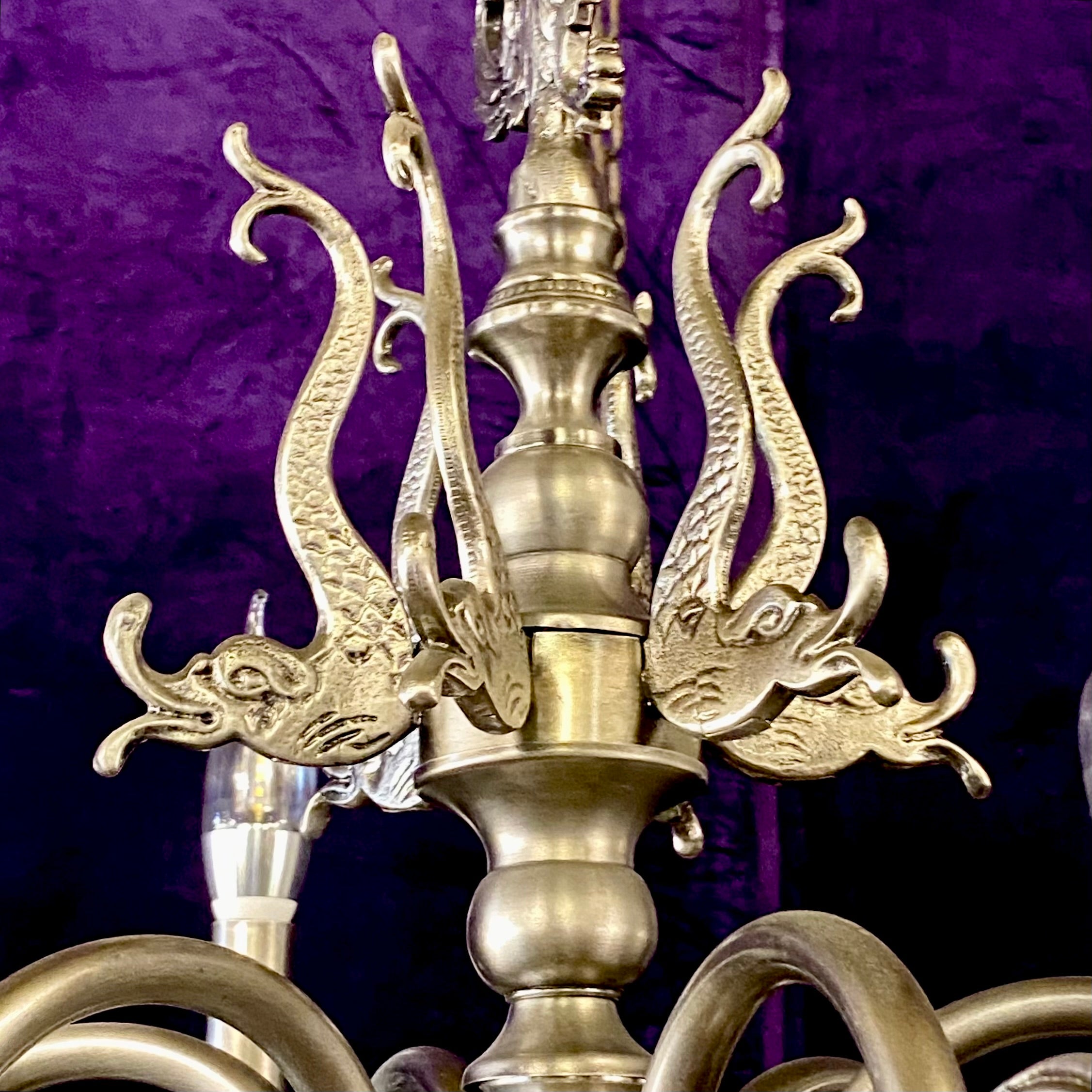 Impressive Double Tier Antique Flemish Chandelier in Aged Nickel Finish - SOLD