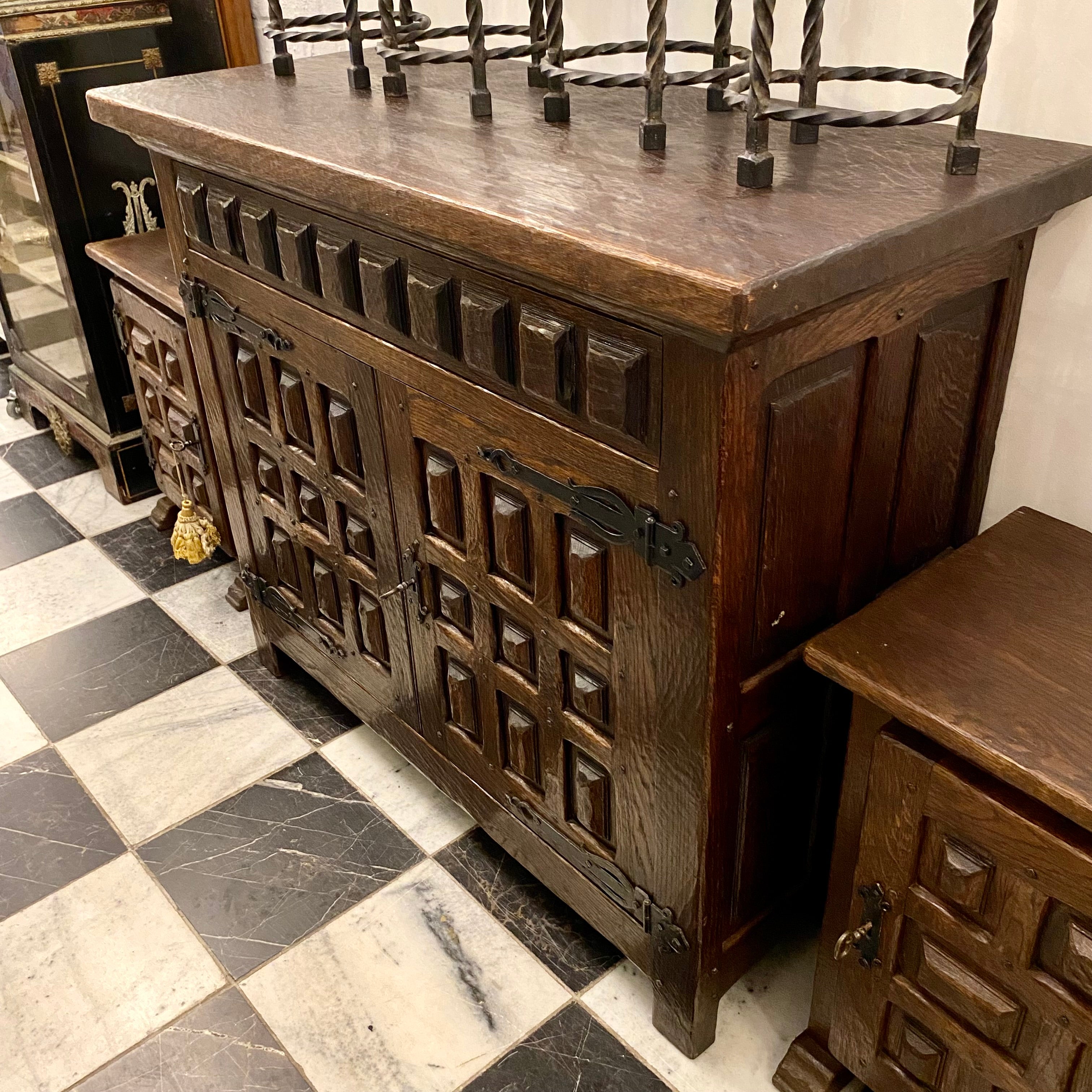 Larger Antique Oak Spanish Cabinet