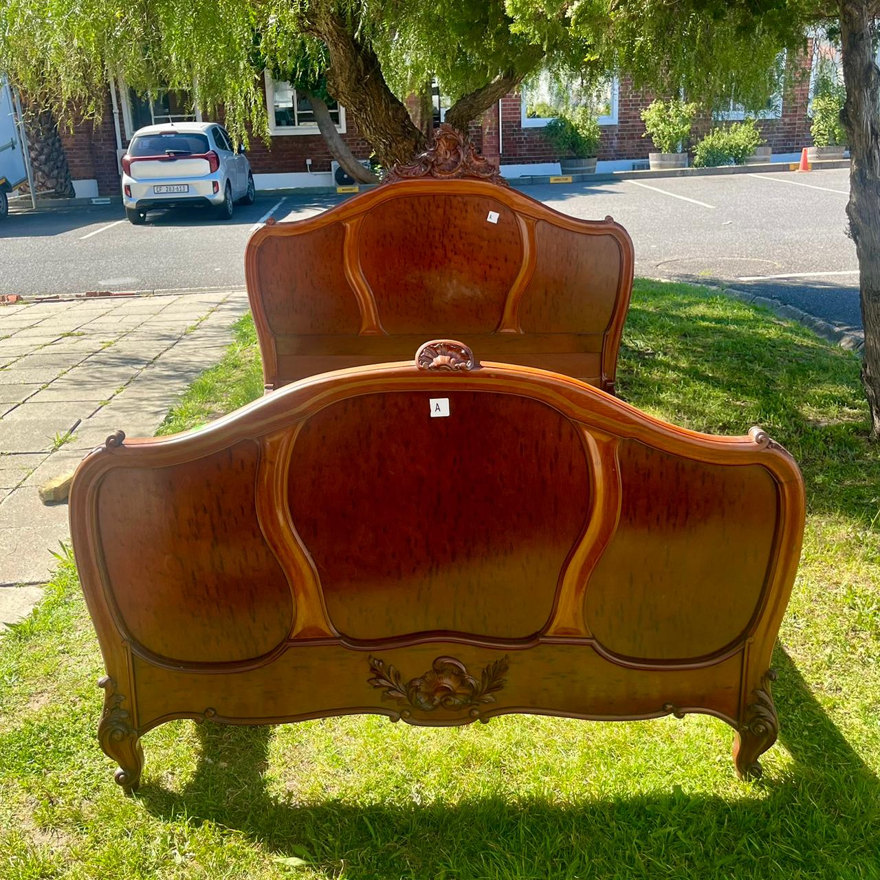 Stunning Flame Mahogany Double Bed Frame