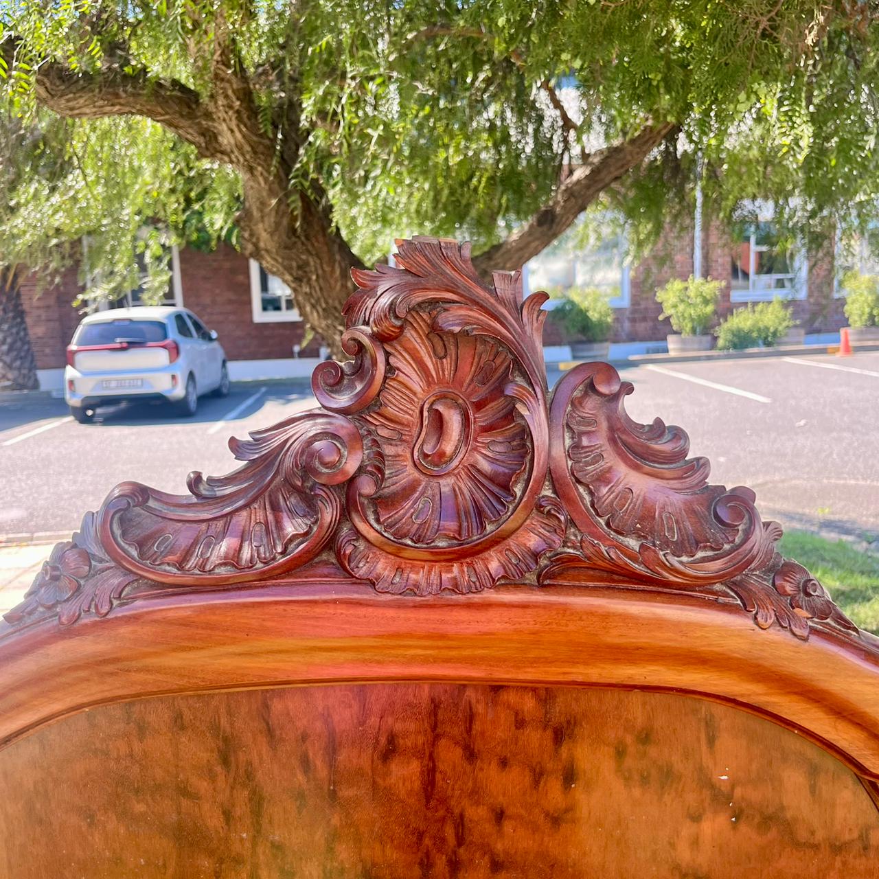 Stunning Flame Mahogany Double Bed Frame