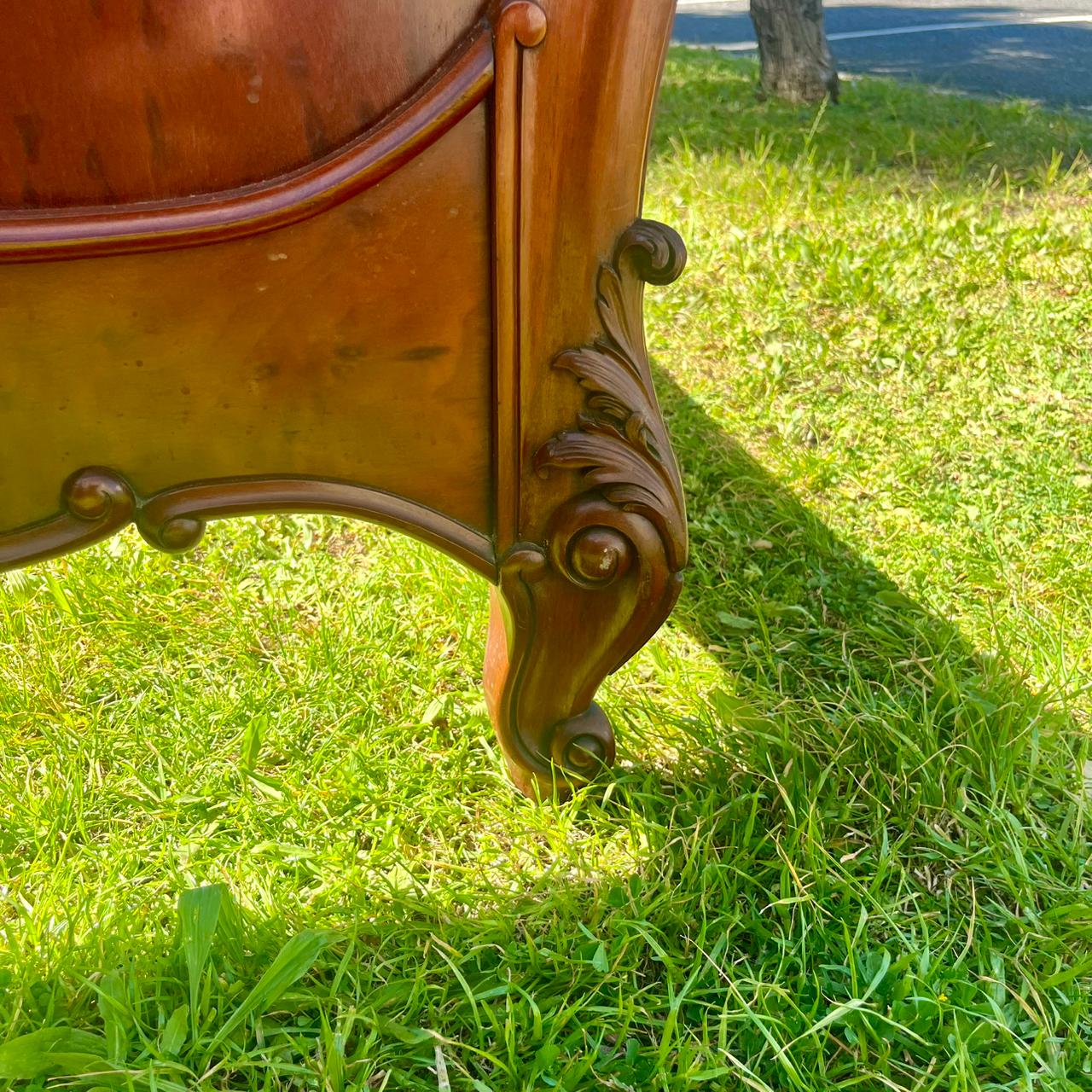 Stunning Flame Mahogany Double Bed Frame