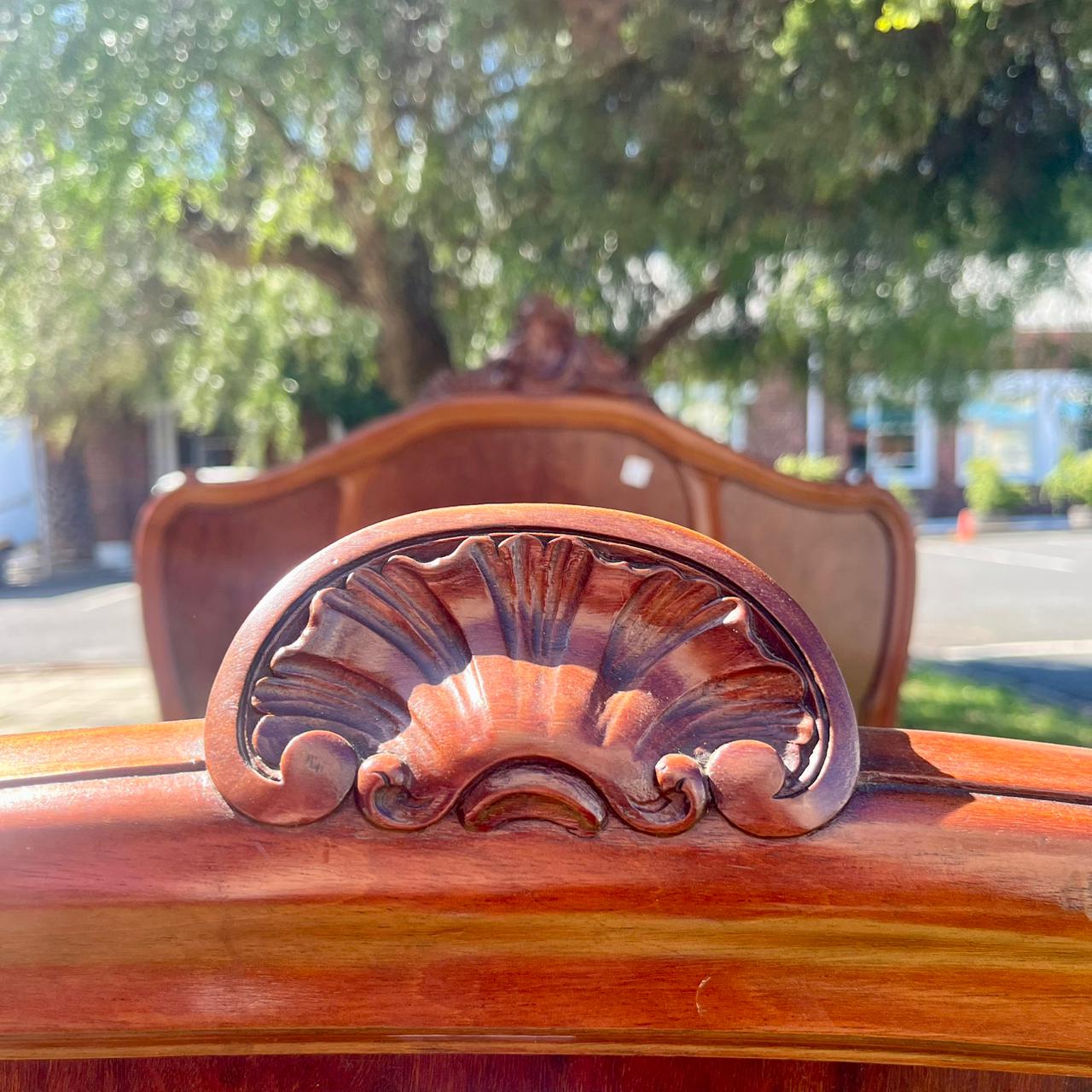 Stunning Flame Mahogany Double Bed Frame