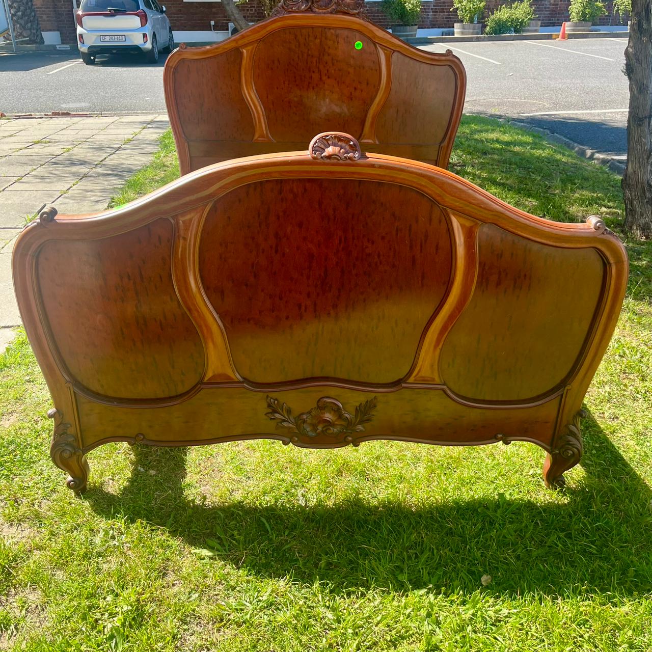 Stunning Flame Mahogany Double Bed Frame