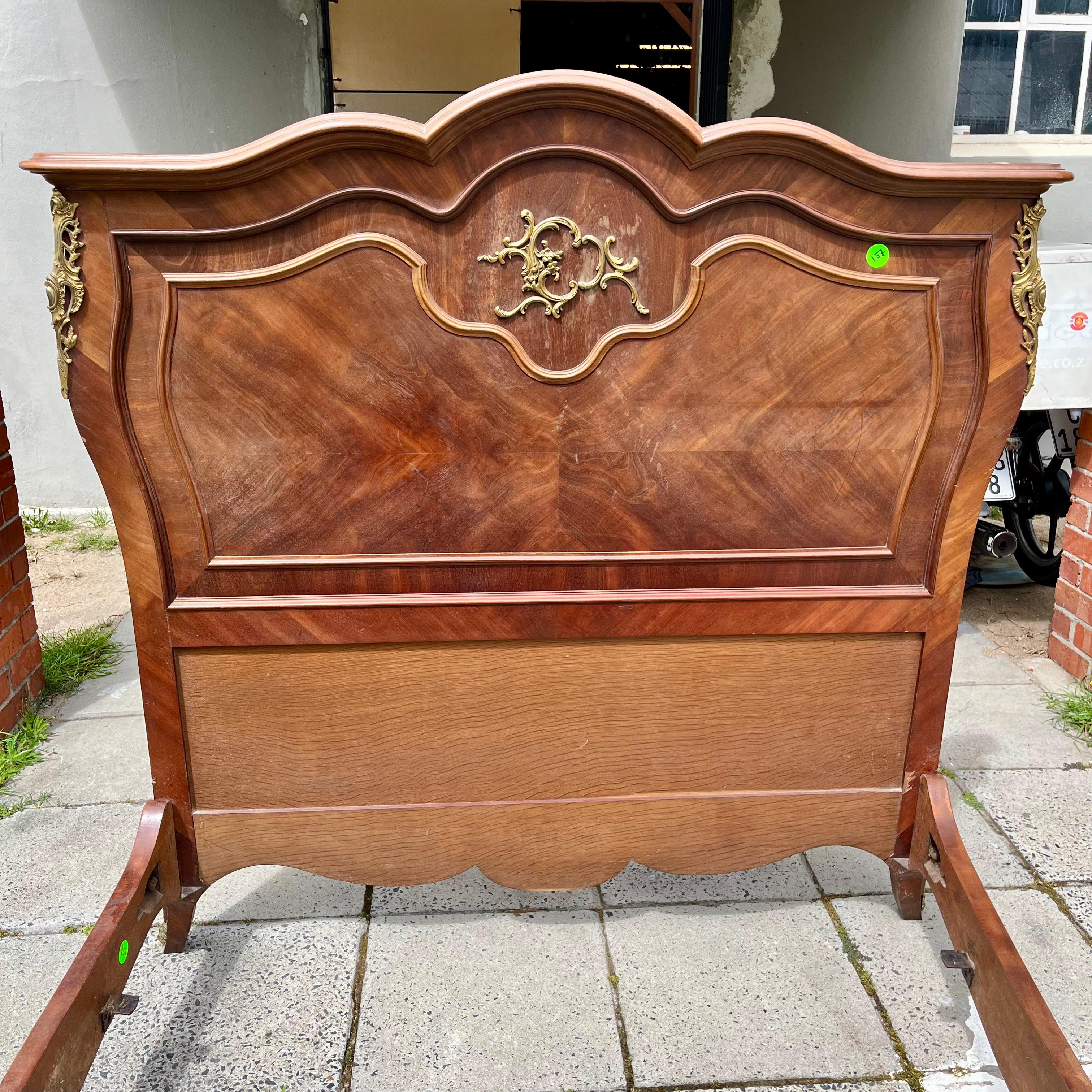 Antique Louis XV Style Bed with Gilt Accents - Queen Size, c. 1900 - SOLD