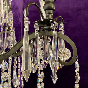 Extremely Large Matte Black Crystal Chandelier