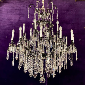 Extremely Large Matte Black Crystal Chandelier