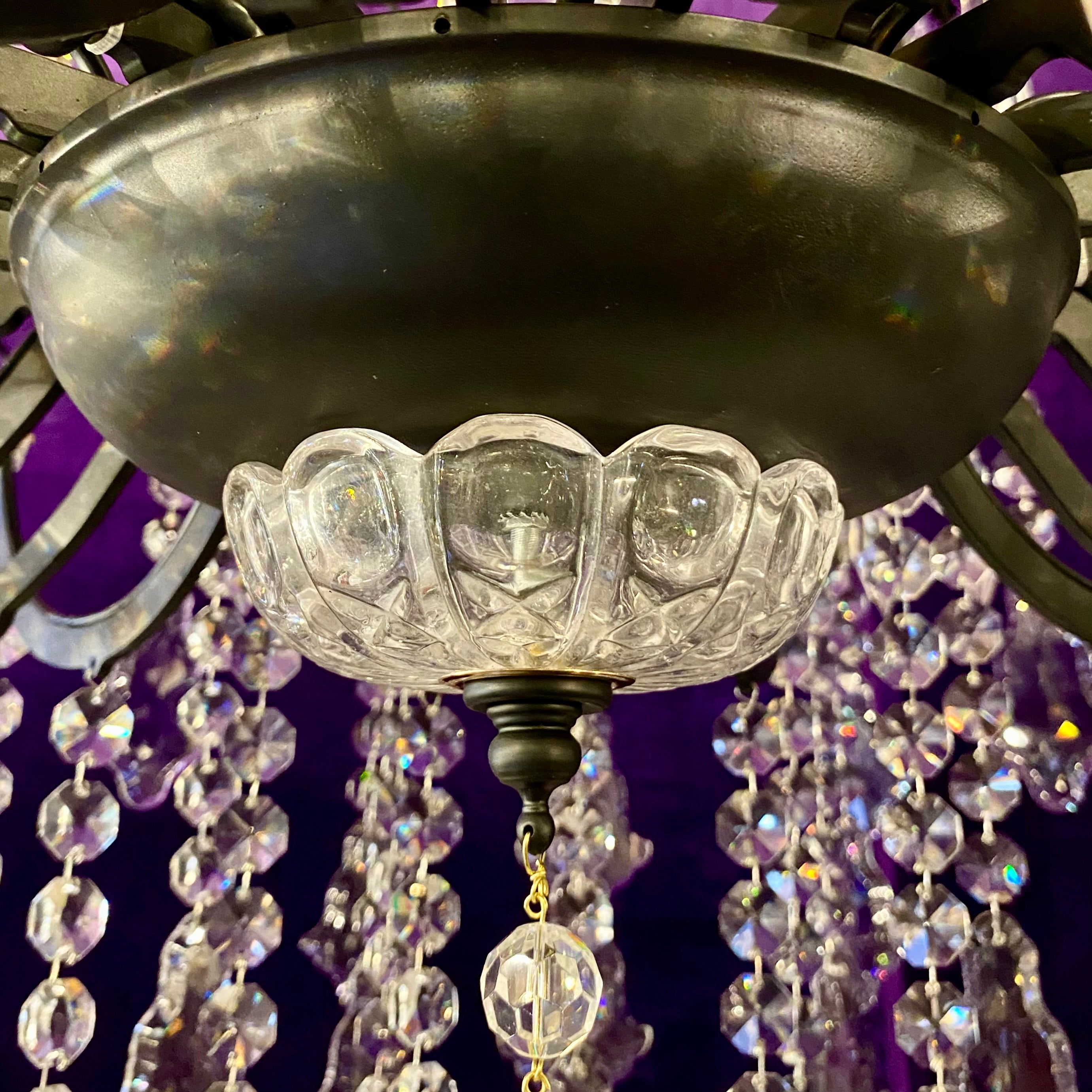 Extremely Large Matte Black Crystal Chandelier