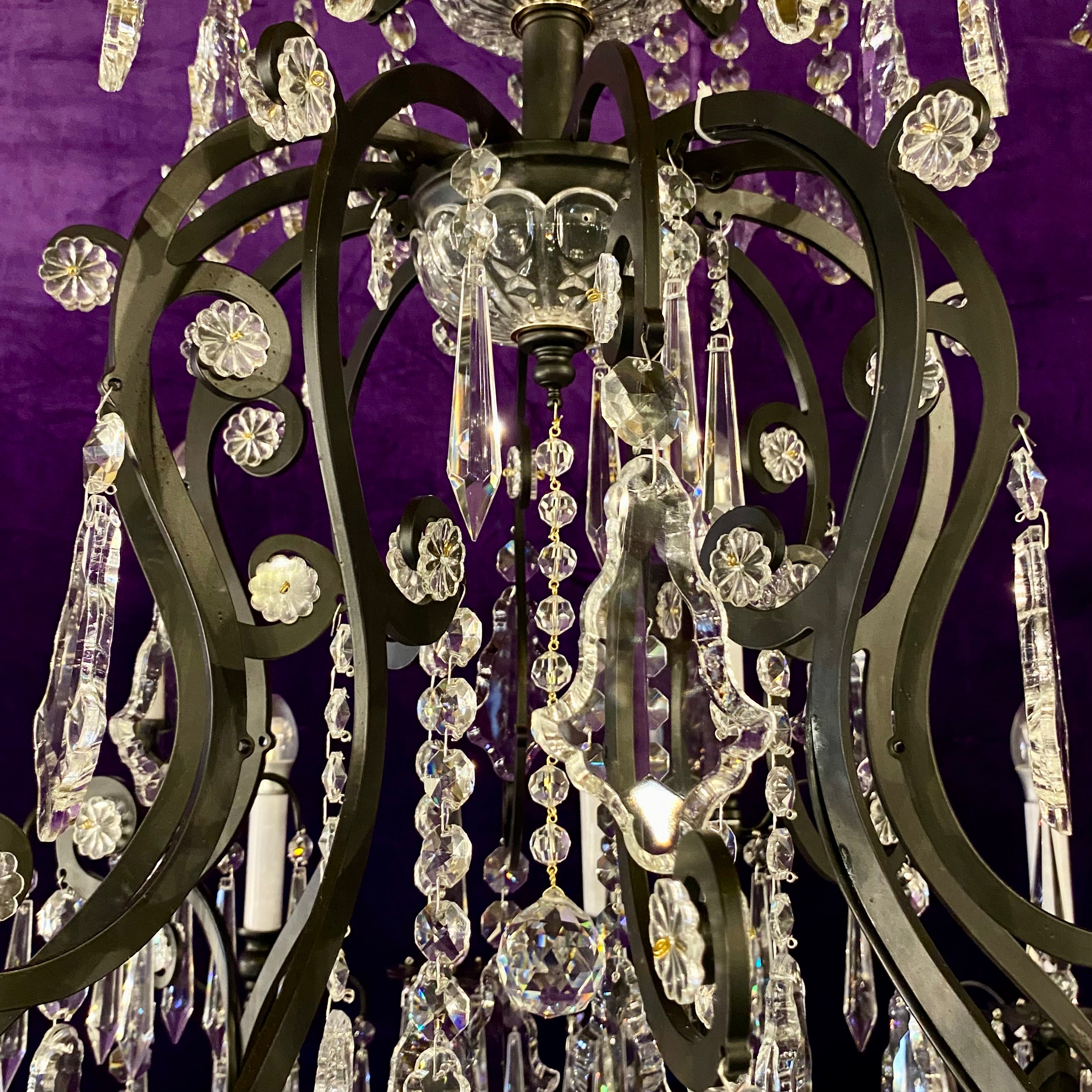 Extremely Large Matte Black Crystal Chandelier