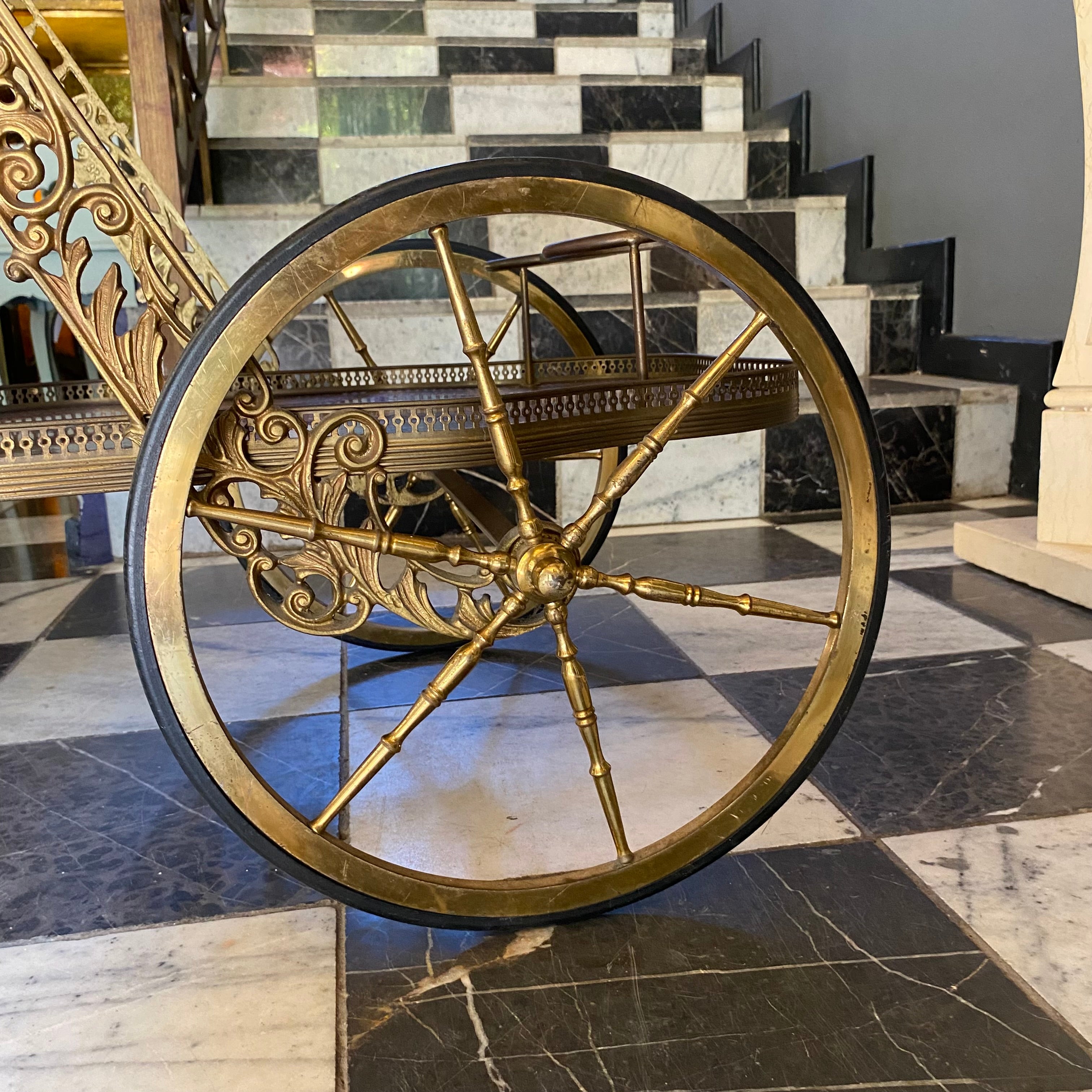 Beautiful Vintage Italian Inlaid Drinks Trolley - SOLD