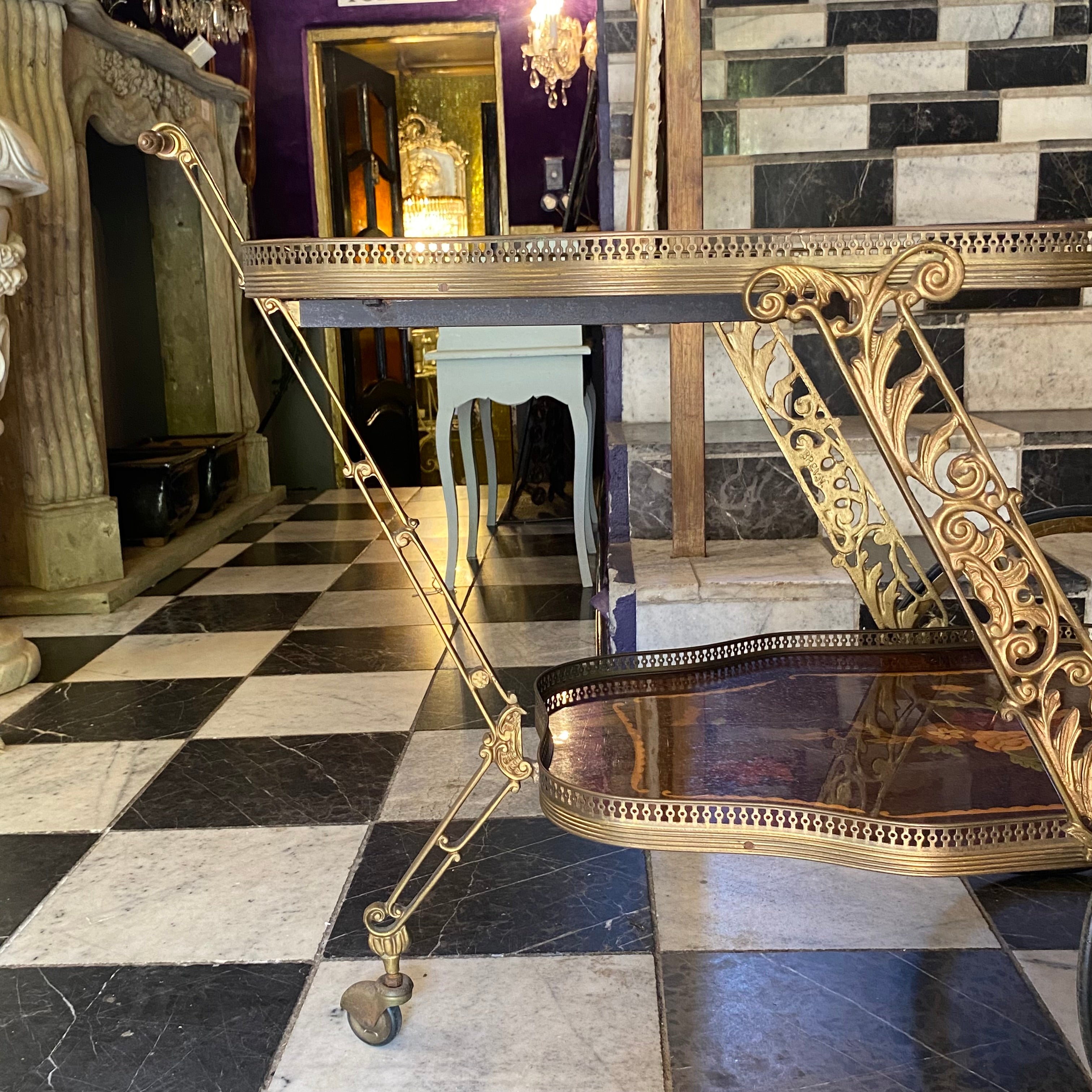 Beautiful Vintage Italian Inlaid Drinks Trolley - SOLD