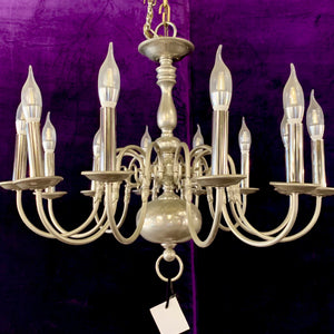 Antique Polished Nickel Flemish Chandelier