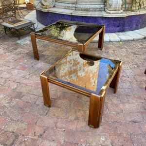 Set of 1960's Oak & Smoked Glass Coffee Table