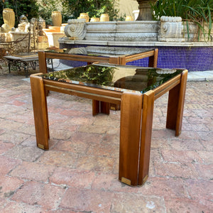 Set of 1960's Oak & Smoked Glass Coffee Table