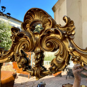 Antique French Gilt Mirror & Console Set with Marble Top