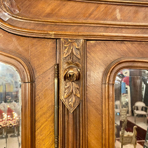 Antique Walnut Armoire with Mirror Front