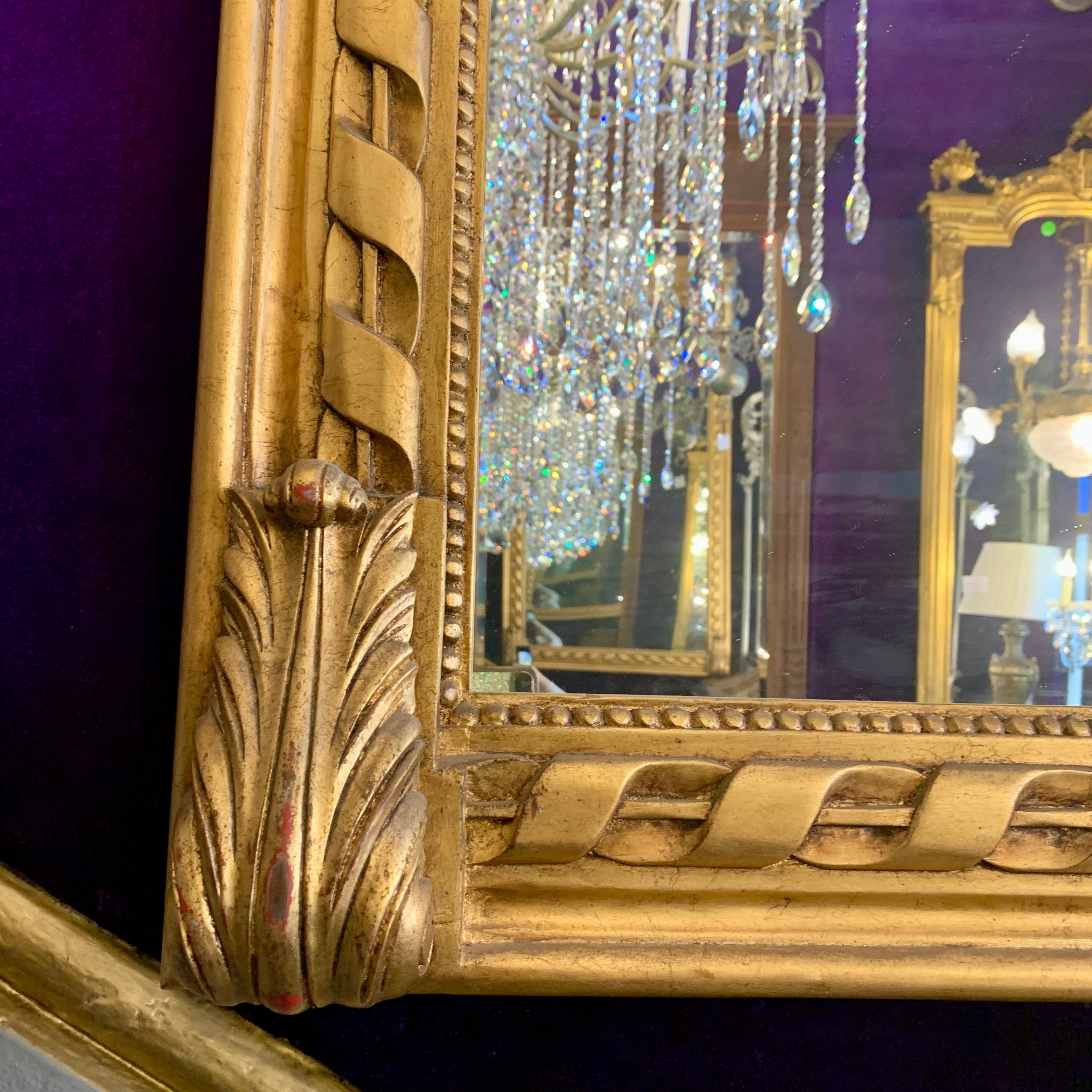 Large French Antique Gold Mirror - SOLD