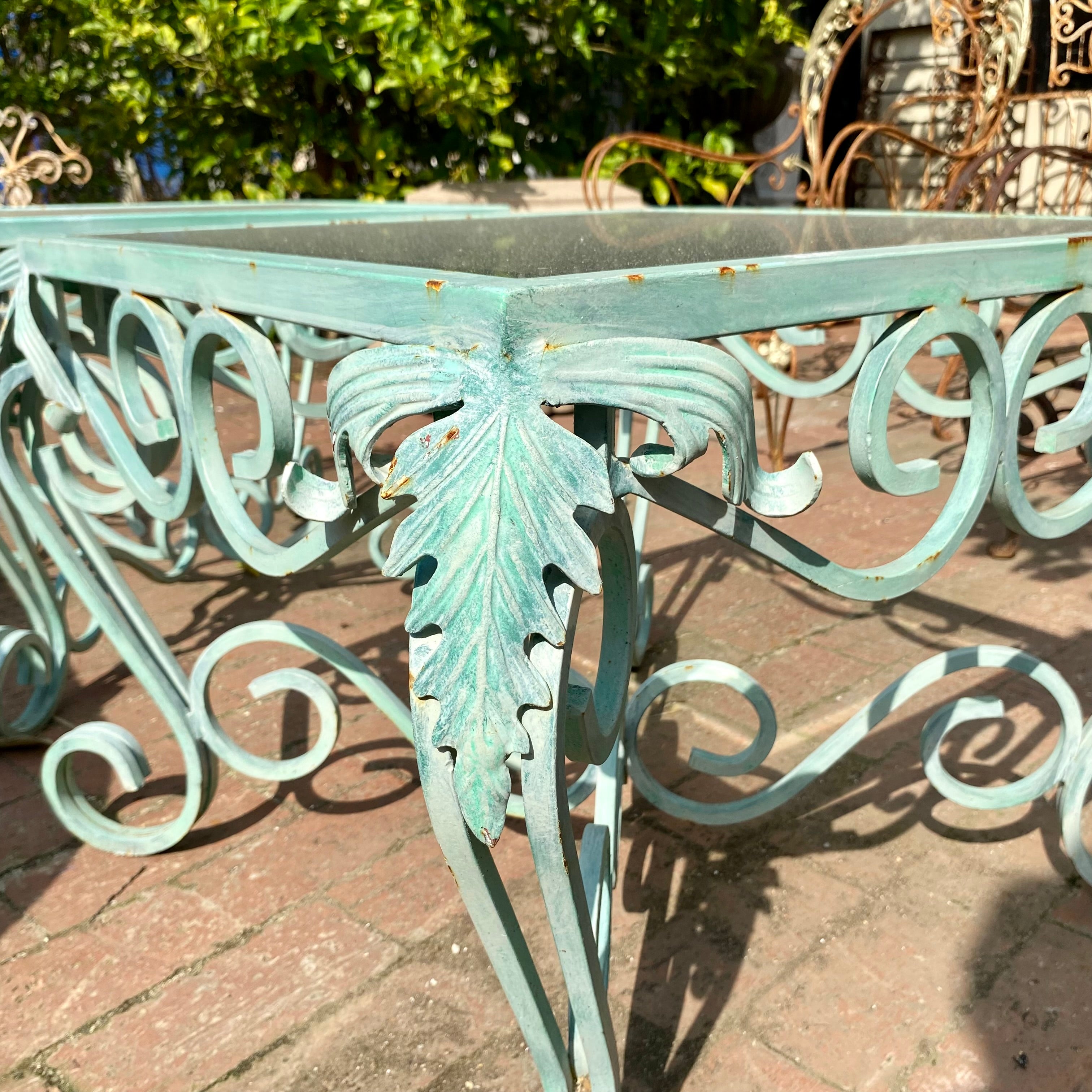 Rustic Wrought Iron Side Tables