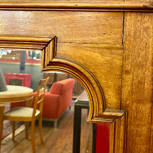 Antique French Oak Mirror with Brass Castings