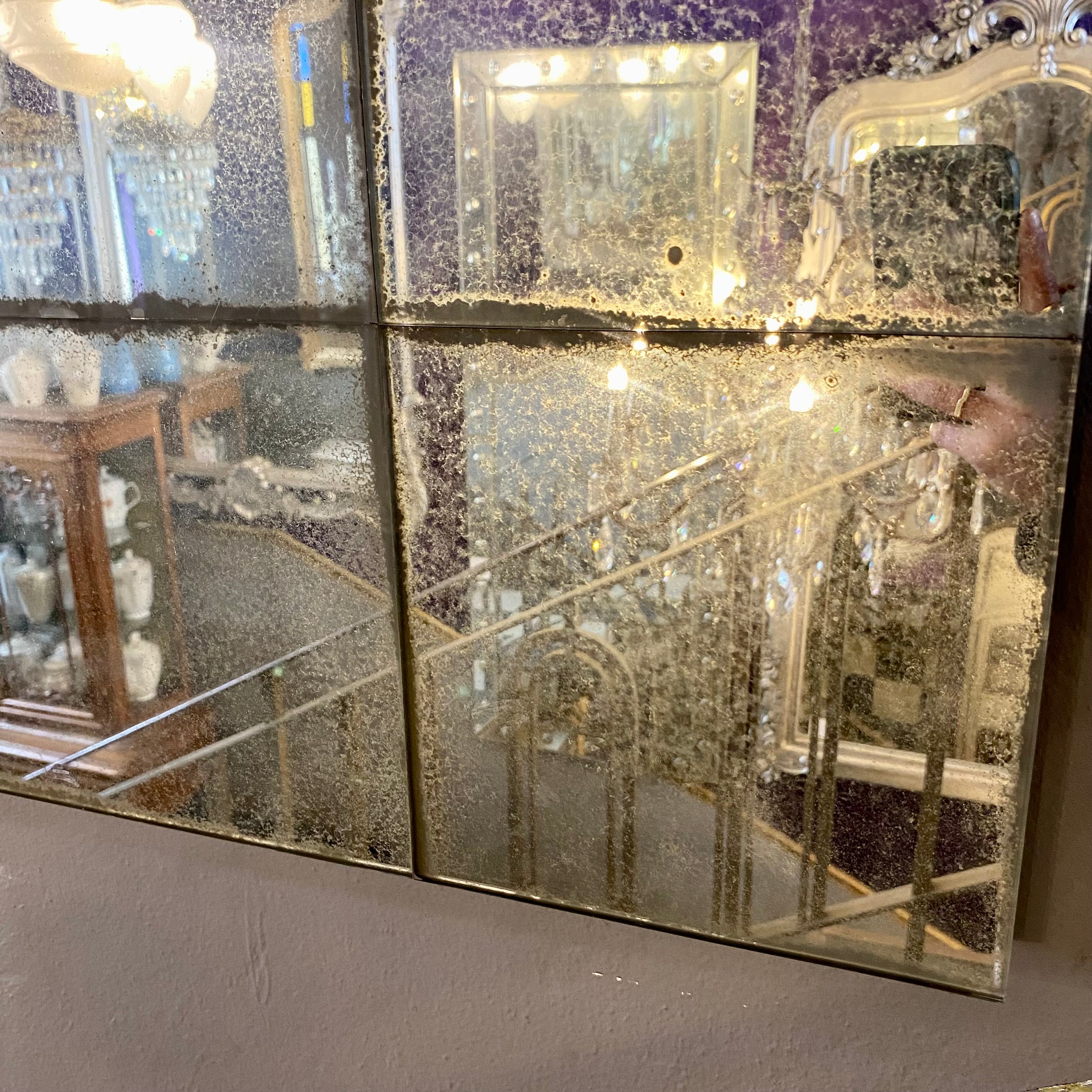 Aged Panelled Mirror - SOLD