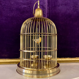 Vintage Polished Brass Bird Cage