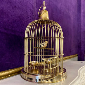 Vintage Polished Brass Bird Cage