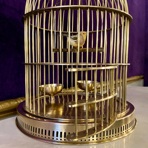 Vintage Polished Brass Bird Cage