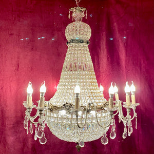 Beautiful Antique Crystal Neoclassical Chandelier