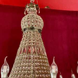 Beautiful Antique Crystal Neoclassical Chandelier