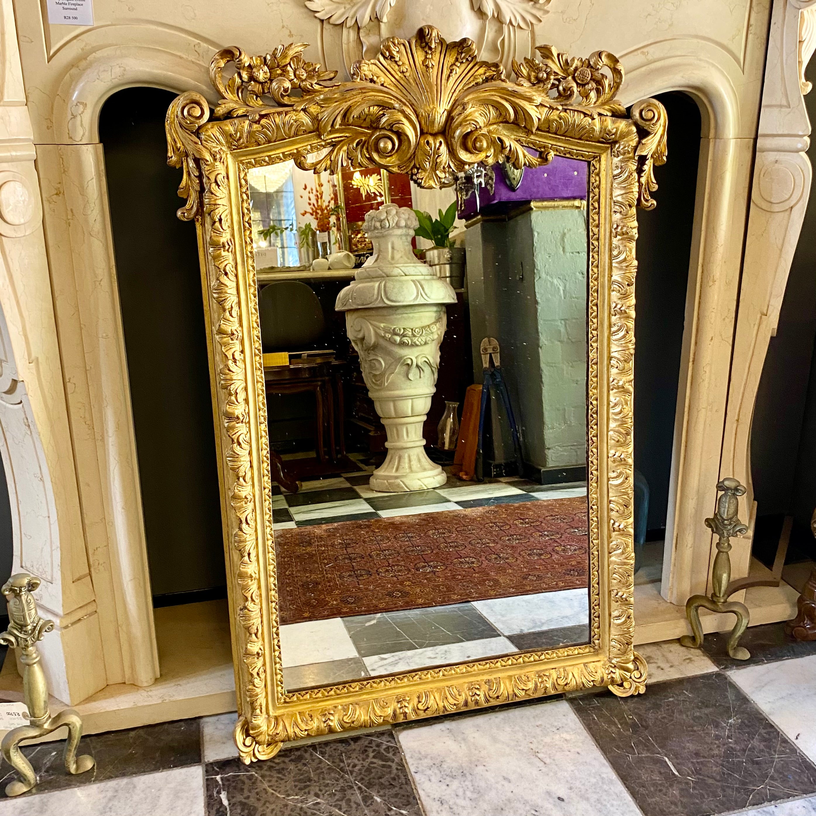 Gorgeous Antique Gilt French Mirror