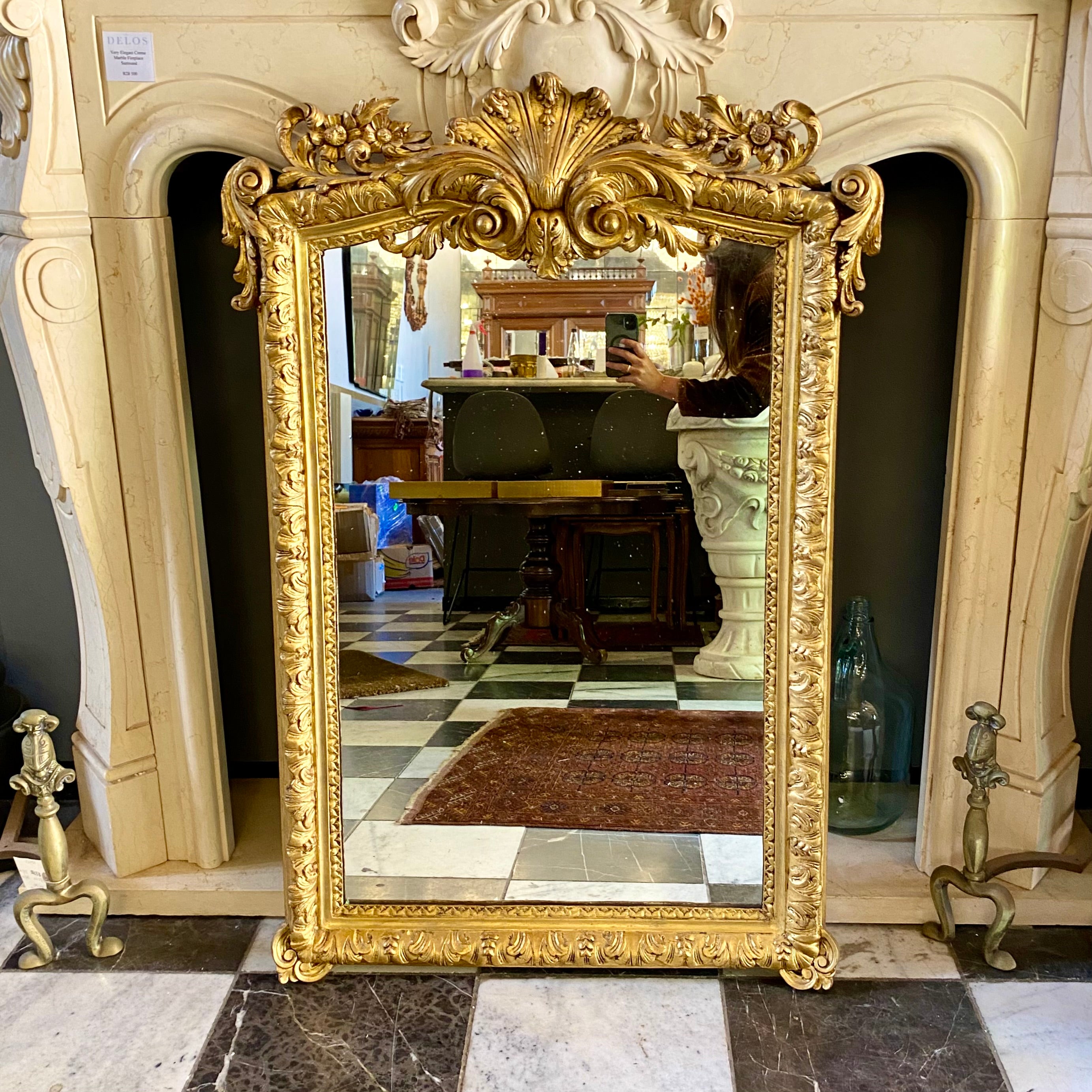 Gorgeous Antique Gilt French Mirror