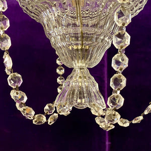 Elegant Antique Crystal and Glass Pendant