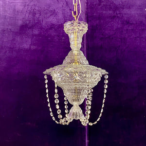 Elegant Antique Crystal and Glass Pendant