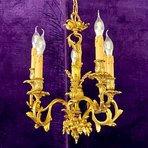 Fabulous Polished Brass Antique Chandelier