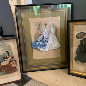 Vintage Framed Victorian Fashion Artworks