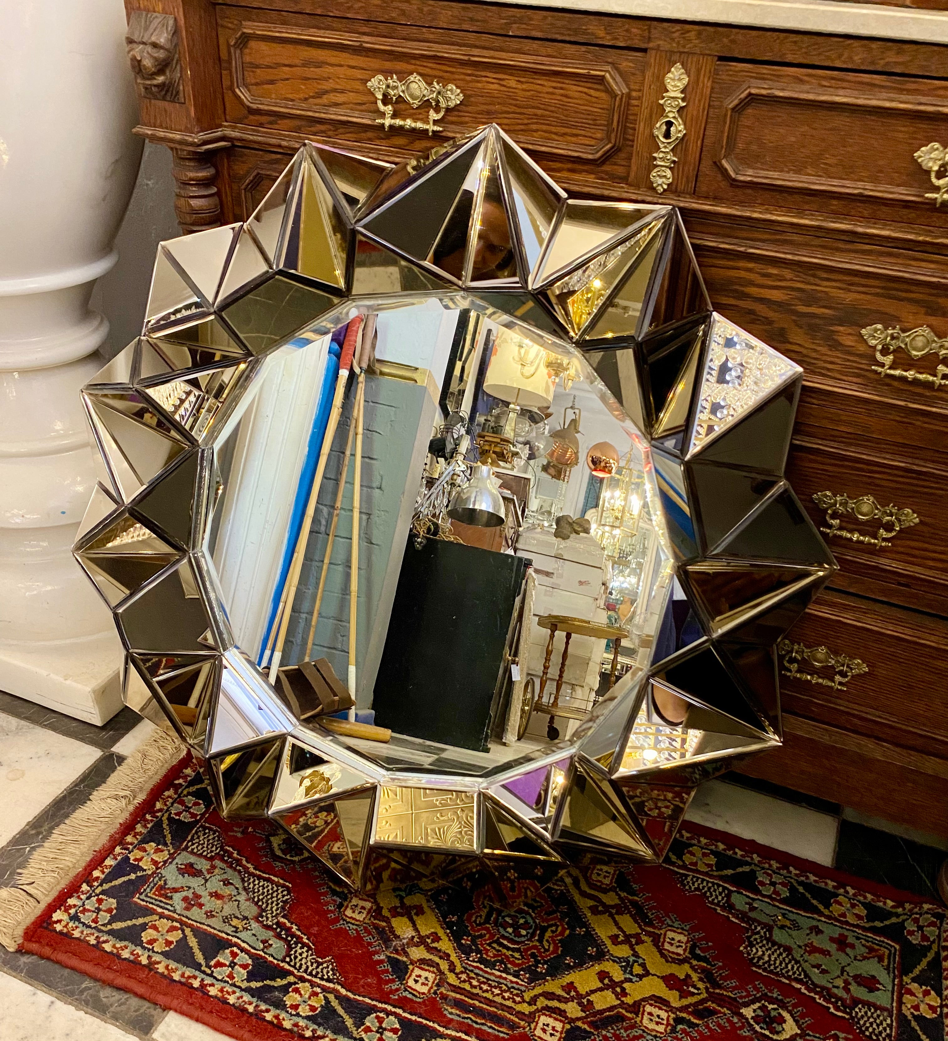 Modern Faceted Mirror